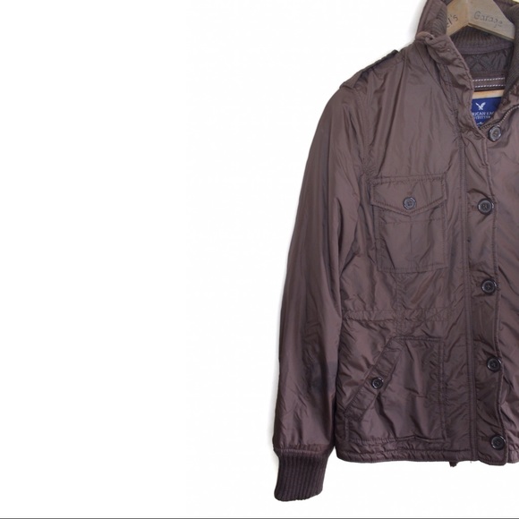 American Eagle Brown Military Style Jacket Medium - Picture 2 of 9